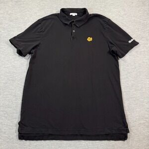 James‎ Perse Polo Shirt Mens 3 Black Wailea Flower Logo USA Made Casual Cotton